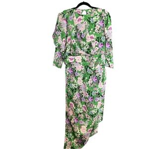 Source Unknown Green and Purple Floral Maxi Dress